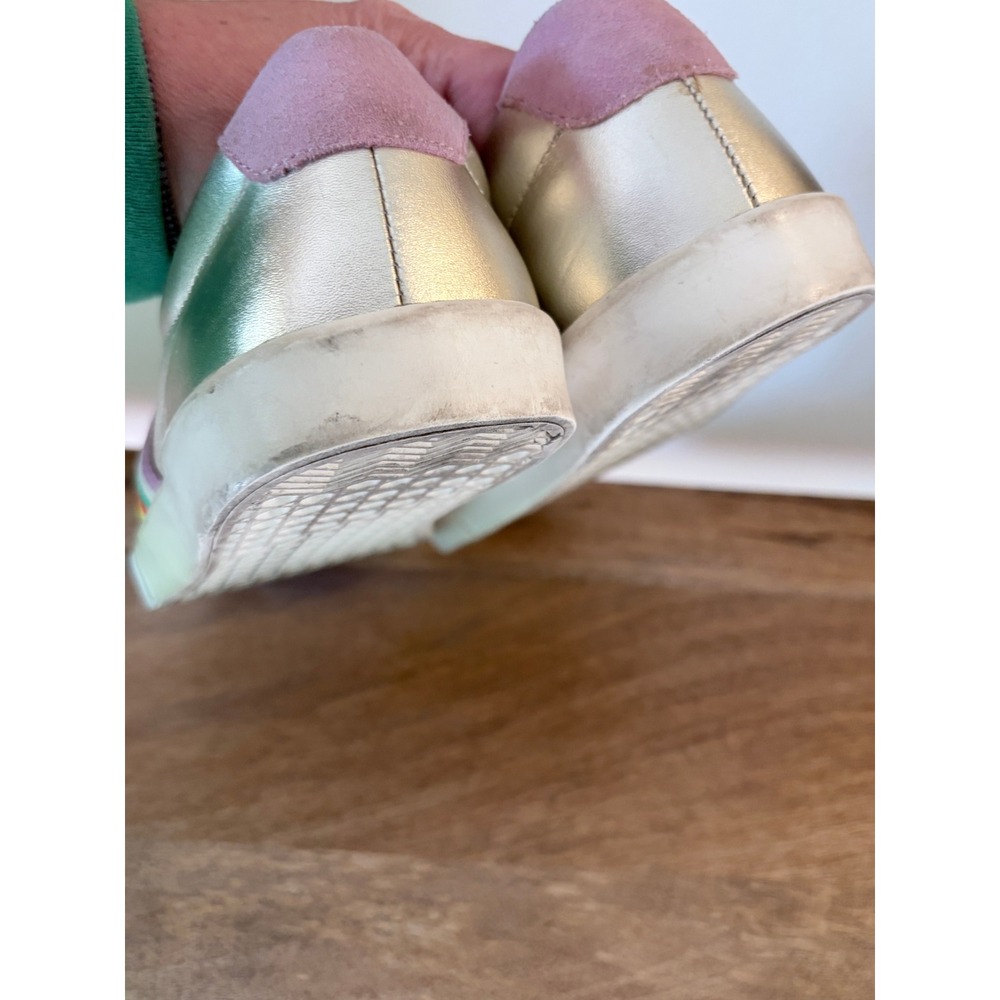 Boden Metallic Sneakers Rainbow Stripe Velcro Casual Shoes EU 39 US 8 - Picture 13 of 16